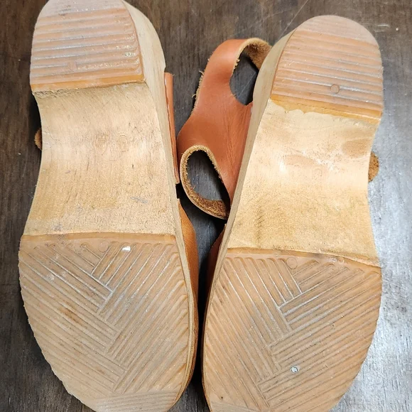 MIA Sofia Brown Leather Mules with Strap - Picture 2 of 6